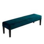 HOKIPO Velvet Dining Bench Cover Stretchable Slipcover, Peacock Blue(Ar-4800-Pblu)