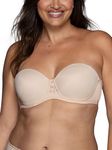 Vanity Fair Women's Beauty Back Smoothing Strapless Bra, 4-Way Stretch Fabric, Lightly Lined Cups up to H, Rose Beige, 34H