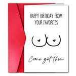 Funny Husband Birthday Card, Sexy Birthday Gift, Rude Bday Card for Boyfriend, Humorous Birthday Card from Wife Girlfriend (Come Get Them 143)