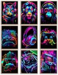 Elegend Gaming Wall Decor, 9pcs Neon Gaming Posters, Game Room Decor, Gamer Room Decor for Boys, Gaming Room Decor Teen Boys Gamer Room Decor for Boys, Gamer Wall Art Decor for Boys Room Decor Bedroom