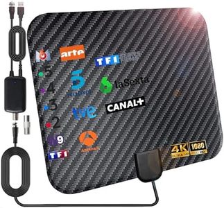 36DBI Antena de TV Interior, 200 km Digital Antena con Amplificador para Canales de TV 1080P 4K para DVB-T DVB-T2