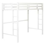 WE Furniture Premium Twin Metal Loft Bed, White