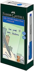 Faber-Castell 10 Cd/Ohp Marker Pens Blue (Pack Of 10) - Fine