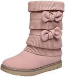 DREAM PAIRS Little Kid Klove Pink Faux Fur Lined Mid Calf Winter Snow Boots Size 3 M US Little Kid