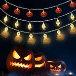 Halloween String Lights, Halloween Pumpkin Bat Spider String Lights, 4.92 Feet 10 LEDs Each Lights Battery Operated, Led Fairy Lights for Halloween Outdoor Decorations (Style B)