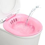 Naisidier Foldable Sitz Bath for Toilet, Portable Sitz Bath Basin for Soaking by Seat for The Toilet Perineal Bath for Hemorrhoidal Relief, Pregnant Women, Elderly,Pink