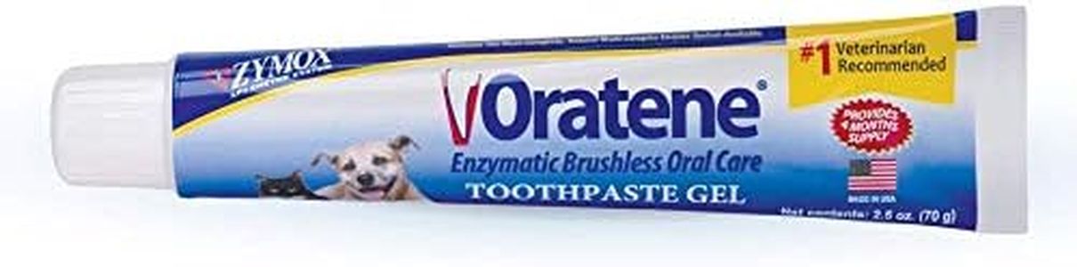 Pet King Brands ZYMOX Oratene Brushless Toothpaste Gel for Dogs and Cats, 2.5oz