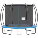 FDW Trampoline 10Ft with Enclosure Outdoor Fitness Trampoline PVC Spring Cover Padding for Children and Adults