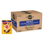 Pedigree Adult (1+ Years) Wet Dog Food, Chicken & Liver Chunks in Gravy Flavour, 30 x 70 g Pouches