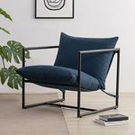 Zinus Aidan Sling Accent Chair – Modern Minimalist Design with Comfort Cushion, Durable Metal Framed Armchair with Foam Cushioning, Stylish Accent, Versatile Use, Navy