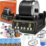 Large 2.5LB Professional Rock Tumbler Kit, 3-Speed Motor & 9-Day Timer, Rubber Barrel, Quiet Rotary Stone Polisher with 6 Belts, Rough Gemstones, 4 Polishing Grits, for Adults Kids