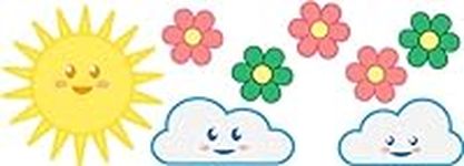 Wall Decals for Kids Rooms – Happy Sun – Made in USA - Large
