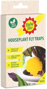 Baby Bio Fungus Gnat Sticky Traps for Houseplants – Yellow Sticky Traps for Flies, Aphids & Leaf Miners – Pesticide Free, Child & Pet Safe – Long‑Lasting (Lasts for Weeks), 10 Pack