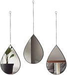 DECANIT Black Mirrors for Wall Decoration Teardrop Mirrors for Living Room Decor & Home Decor, Pack of 3