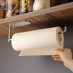 ZUNTO Paper Towel Holder Under Cabinet Mount - Easy One-Handed Tear Adhesive Paper Towel Rack, 12 Inch Bar - Fits All Roll Sizes, Stainless Steel