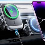 LISEN for MagSafe Car Mount Charger for iPhone 16, 2024 New Wireless Vent Charger for iPhone Car Accessories Magnetic Phone Holder Mount, Fits iPhone 16 15 Pro Max Plus Mini 14 13 12