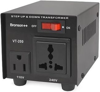 Bronson++ VT 200 (200 Watt) 220V to 110V Voltage Converter, use 200W US devices in Europe - Step Up Down Transformer - 110 USA to 220-240 EU-UK volt outputs