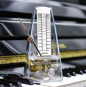 HOSEYIN Mechanical Metronome for Loud Sound Piano Drum Violin Guitar Bass, Track Tempo and Beat (Transparent)