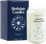 Birthdate Candles, January 19 - Capricorn Zodiac Scented Candles Birthday Gift - Sage, Frankincense & Oakmoss Scent - All-Natural Soy & Coconut Wax, 60-80 Hour Burn Time - Made in USA