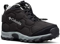 Columbia Unisex-Child Firecamp Mid 2 Waterproof Hiking Shoe, Black/Monument, 12 Little Kid