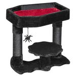 BEWISHOME Gothic Cat Tree with Coffin Bed, Cat Tower for Indoor Cats with Spacious Cat Condo, Sisal Scratching Posts, Spider Toy Cat Activities Center for Black Cats Halloween Pet Furniture MMJ91R