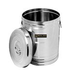 V Metal Arts Stainless Steel Drum For Storage | Kothi for Storing Water | Food Storage Container | Kitchen Rice Flour Atta Big Container Dabba With Handle - 50 KG