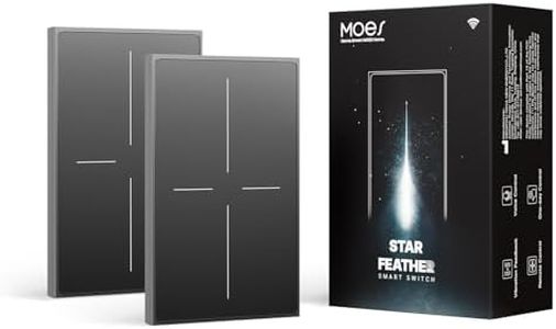 MOES 2 Packs Full Touch Smart Switch, SF(Star Feather 2026 Version) Wall Light Switch, Neutral Wire Required, Anti-Glare Panel, 2.4GHz WiFi Work with Smart Life/Tuya App, Grey 4 Gang