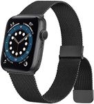 Metal Stainless Steel Bands for Apple Watch Bands 38mm 40mm 41mm 42mm 44mm 45mm, Loop Magnetic Milanese Mesh Strap for iWatch Series 9 8 7 6 5 4 3 2 SE