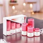 Asian Aura Pink Rose Scented Wax Pillar Candle Set - Pack of 4 | Smokeless & Dripless | Ideal for Home Decor, Events, and Relaxation | Home Fragrance | Long-Lasting Aromatherapy Candles