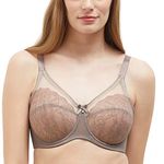 Wacoal Women’s Retro Chic | Non Padded | Wired |Full Cup| Everyday Wear | Plus Size | Full Support Lace Bra - Brown(34C)