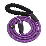 Dog Lead Leash, Sweeethome 5.2 FT Reflective Rope Lead for Pet Adjustable Nylon Dogs Training Leash with Sponge Handle for Large and Medium Dogs Pet Leash(Purple)