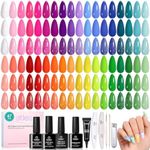 beetles Summer Gel Polish Set - 36 Colors Neon Gel Nail Polish Pink Red Green Blue Yellow Nail Polish with 4Pcs Base Top Coat Soak off Colorful Holidays Collection UV Gel Nail Art Gifts for Women