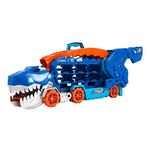 Hot Wheels City Ultimate Hauler, Transforms into Stomping T-Rex with Race Track, Lights and Sounds, Toy Storage for 20+ 1:64 Scale Cars