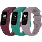 3-Pack Compatible with Garmin Vivosmart 5 Bands for Women Men, Soft Silicone Wristbands Replacement Sport Strap Bracelet for Vivosmart 5 Watch Bands Small Large (Small, 3ColorD)