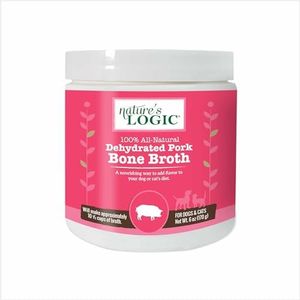 Nature's Logic Dehydrated Bone Broth Powder - 100% Natural Dog & Cat Topper - Rich in Glucosamine & Chondroitin - Boosts Immune System - Gluten-Free, No Synthetic Ingredients – Pork, 6oz
