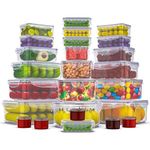 50 Pcs Large Food Storage Containers with Lids Airtight-2500ML to Sauces Box-Total15.5L Stackable Kitchen Bowls Set Meal Prep Containers-BPA Free Leak proof Plastic Lunch Boxes-Freezer Microwave safe