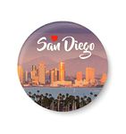 PEACOCKRIDE Love San Diego I Love with United States Series I I Souvenir l Travel I Fridge Magnet (Metal, Multicolour, 75mm)