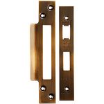 Forend Strike and Fixing Pack - Suitable for Sashlocks - Antique Brass | Forend Strike & Fixing Protective Plate Set - Door Lock Furnishings - Forend Plate, Strike Plate and Screws Included