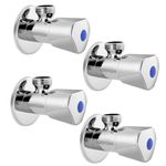 Johnson Travo Brass Angle Cock with Flange | Stop Cock with Wall Flange | Exterior Chrome Finish Angle Valve (Pack of 4)