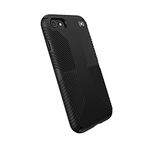 Speck Products Presidio2 Grip Case, Compatible with iPhone SE (2022)| iPhone SE (2020)| iPhone 8| iPhone 7, Black/Black/Black/White (136210-9116)