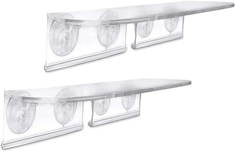Window Garden Double Veg Ledge - Window Shelf for Plants, Clear Acrylic Shelves - Suction Cup Indoor Plant Holder - Glass Window Sill Extender for Microgreens Kit, Seed Starter Pots, Planters (2 Pack)