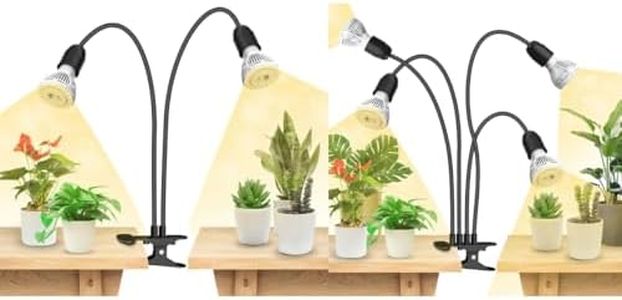 SANSI 20W/40W LED Grow Lights for Indoor Plants,300W/600W Full Spectrum Dual Gooseneck Clip Plant Grow Light with Optical Lens for High PPFD Growing Power Lamp,Lifetime Free Bulb Replacement