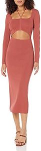 The Drop Women's Auburn Corbin Long-Sleeve Halter Detail Cutout Midi Dress, M