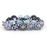 Craft Trade Door Knobs for Cupboards Assorted Cabinet Knobs Vintage Blue Ceramic Knobs Colorful Kitchen Furniture Pull Handles Cabinets Cupboard for Wardrobe Home Interior Décor-Pack of 20