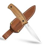 BPS Knives BS3FTS - Fixed-Blade Bushcraft Knife - Carbon Steel Knife with Leather Sheath - Outdoor Full Tang Knife - Camping Knives - Survival Tactical Sharp Camp Knife