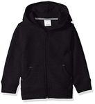 Amazon Essentials Boys' Fleece Zip-Up Hoodie Sweatshirts, Black, Large