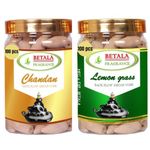 Betala Fragrance 2 in 1 Backflow Dhoop Cones, Chandan & Lemon Grass Flavour Backflow Incense Cones, 2 Packs of 100 Pcs Back Flow Cones (Chandan & Lemon Grass)