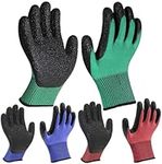 PROGANDA 3 Pairs Colourful Superior Grip Gardening Work Gloves Comfortable Breathable Durable for Garden Outdoor DIY Car Fishing Multi-Purpose