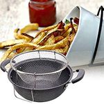 Shelzi Non Stick Pan with Fry Frying Large Steamer Fryer Stock Pot Glass LID Black 28CM