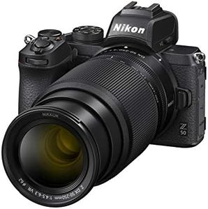 Nikon Z50 + Z DX 16-50VR+50-250VR Fotocamera Mirrorless, CMOS DX da 20.9 Mp, Sistema Hybrid-AF, Mirino Elettronico (EVF), LCD 3.2" Touch, Video 4K, Nero